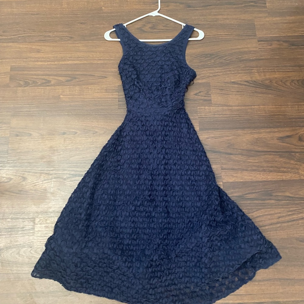 *USED Nicole Hiller Navy Dress patterned midi dress SIZE 2